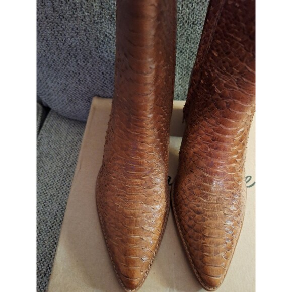 Matisse Caty Snake Pointed Toe Cowboy Zippered Booties Womens BROWN Casual Boots - Picture 15 of 16